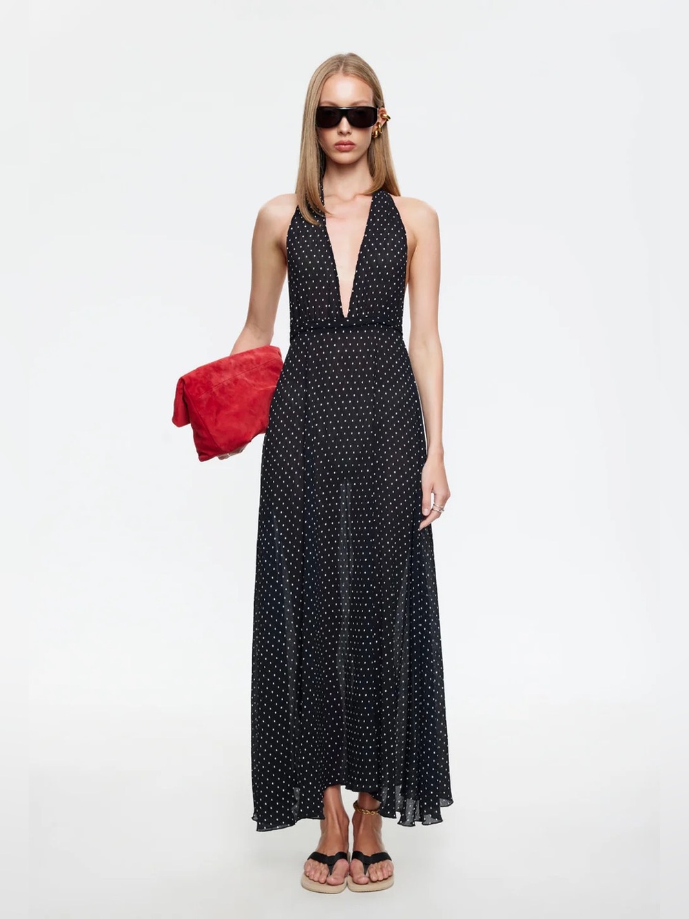 Lioness District Maxi Dress | onyx polka A3